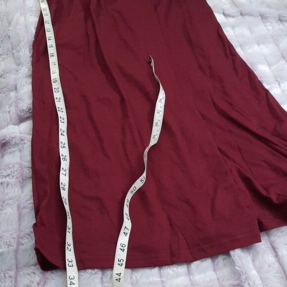 Tillyou NWT Wine Red Maternity Adjustable Spaghetti Straps Midi Slip Dress SizeS - Picture 4 of 10